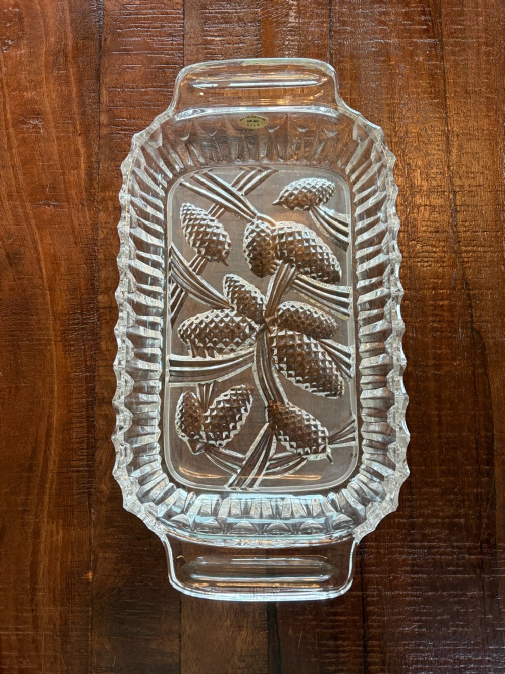 Vintage Lead Crystal Hand Made in USSR Dish Tray (Over 24% Lead Crystal)